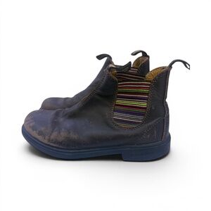 Blundstone Kids Brown Leather Chelsea Boots with Multicolor Elastic